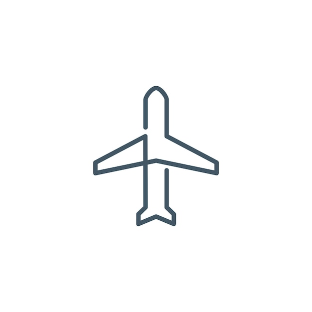 Vettore linea di aeroplano trasporto logo design