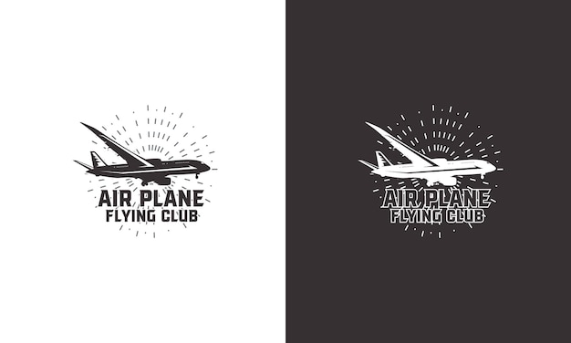 Airplane logo Designs Badge flying club Logo template airlines icon