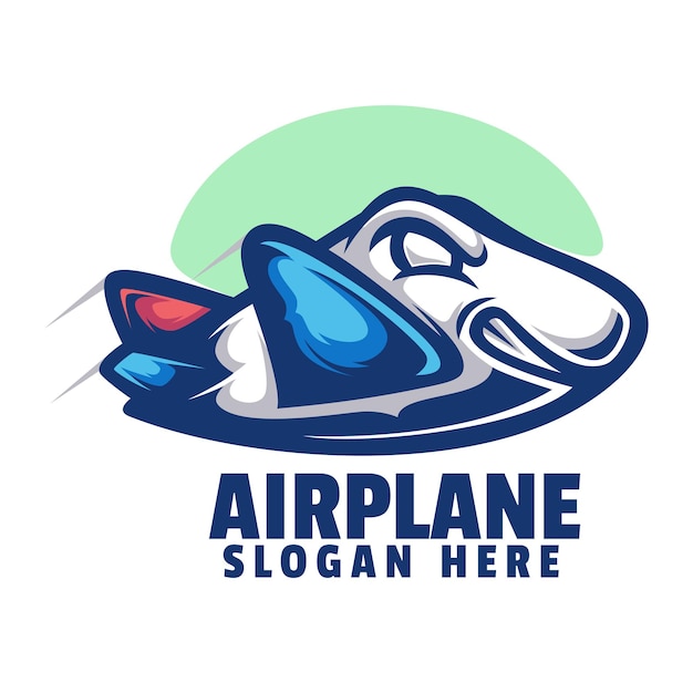 Vector airplane mascot logo