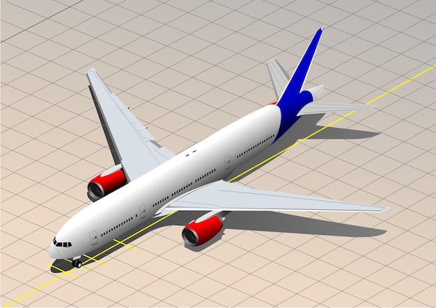 ベクトル 飛行場の飛行機ベクトル 3 d イラスト