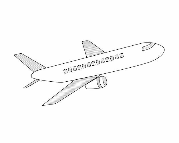 контурный рисунок самолета