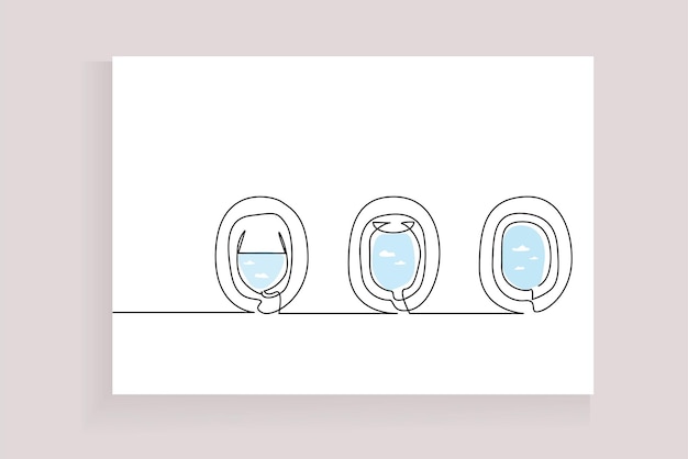 Airplane  passenger cabin windows clouds air open closed half open different states