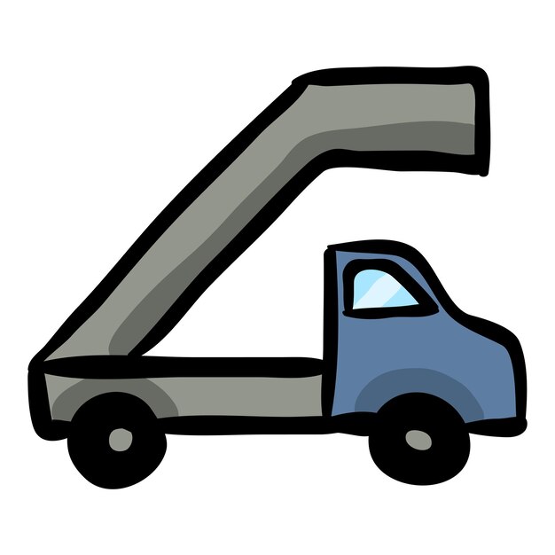 Airplane Ramp Car Doodle Icon