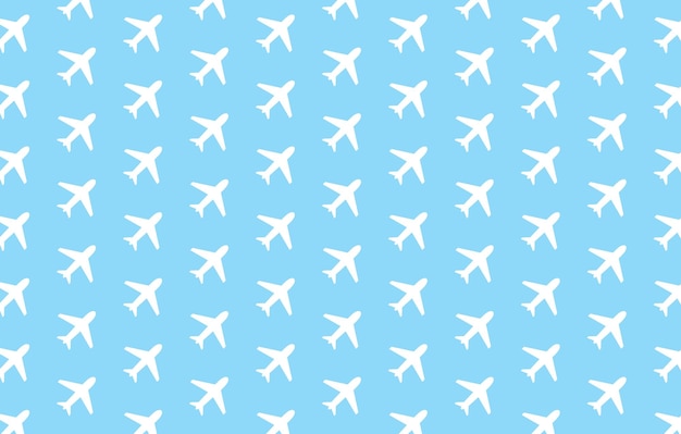 Airplane seamless pattern isolated on white background