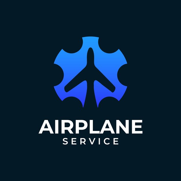 ベクトル 飛行機サービスのロゴデザインベクトルテンプレート