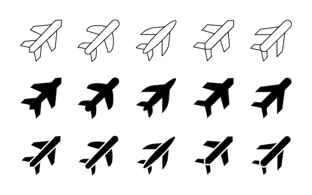 airplane set icon simple vector flat style style design for applications and web