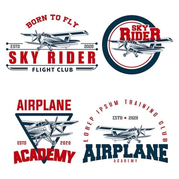 Vector airplane set logo template