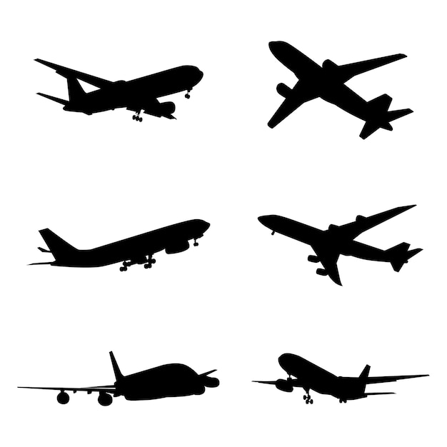 Collezione di silhouette di aeroplano