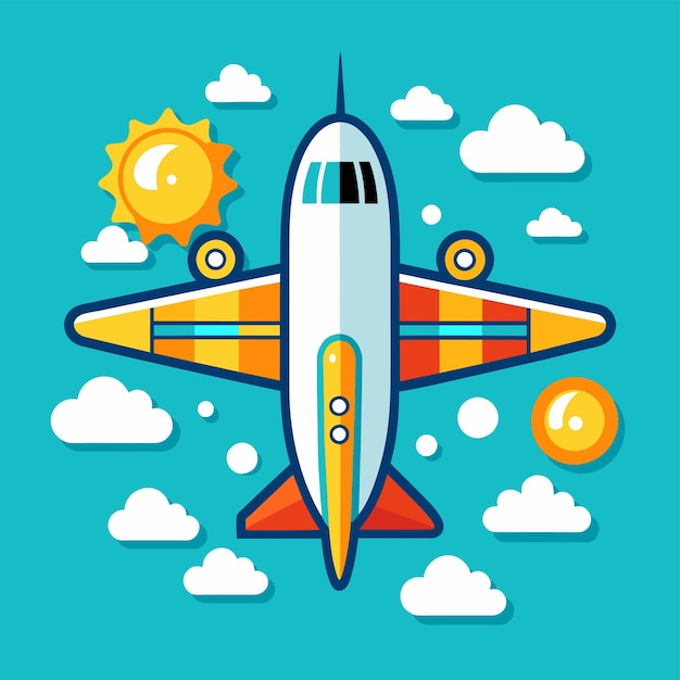 airplane in the sky vector illustration