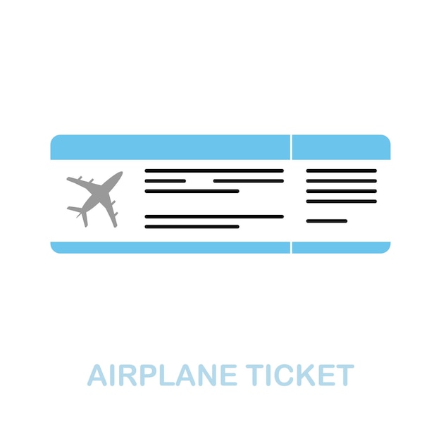 Airplane Ticket flat icon Colored element sign from airport collection Flat Airplane Ticket icon sign for web design infographics and more