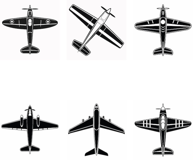airplane top view illustrations