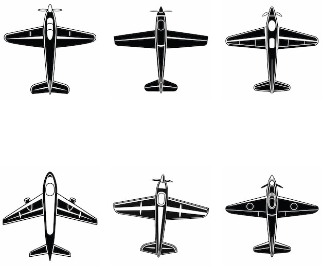 airplane top view illustrations