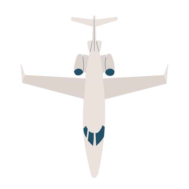 Vector airplane top view white background vector