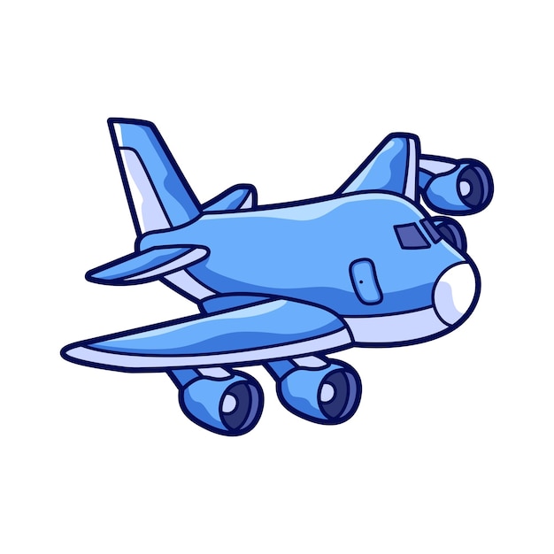 Airplane vector cartoon illustration