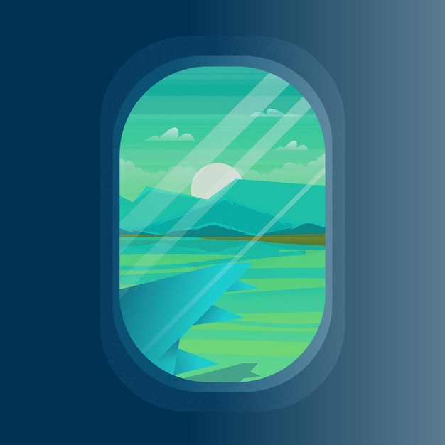 Vector airplane window