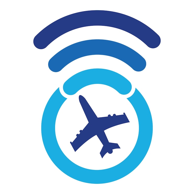 Vector wifiロゴコンセプトデザインの飛行機