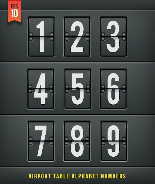Vector airport arrival table alphabet.  illlustration.