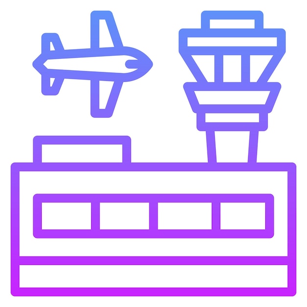 航空アイコンセットの空港ベクトルアイコンのイラスト