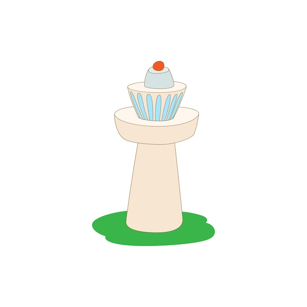 Airport control tower icon in cartoon style on a white background