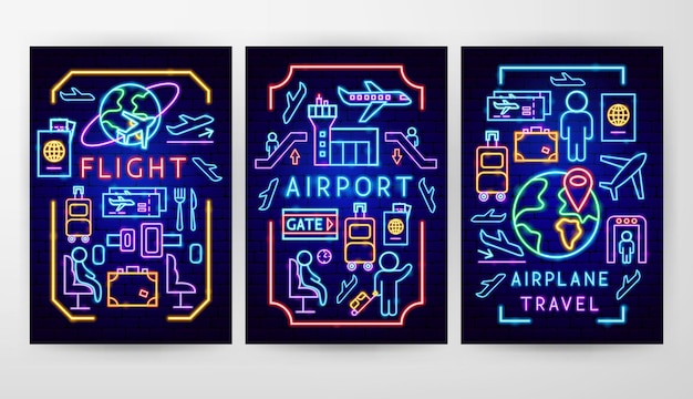 Airport flyer concepts. vector illustration of airplane promotion.
