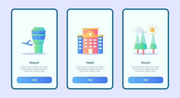 Airport hotel forest or mobile apps template banner page ui