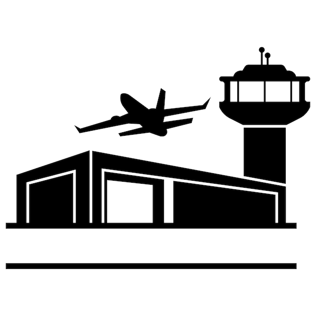 Airport icon logo vector design template illustration