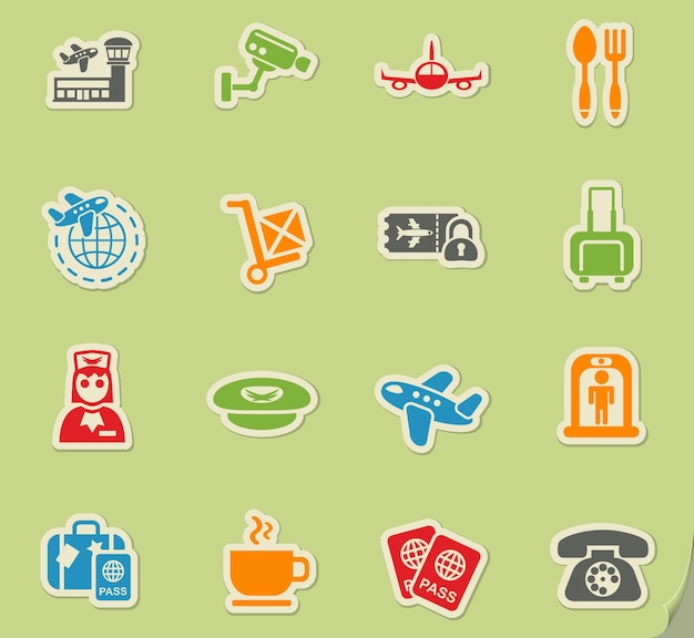 ベクトル airport icon set