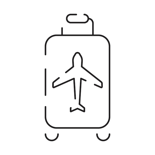 Airport Line Icon and Symbol Plane Transportation Sign Object Summer travel or transport and flight airplane