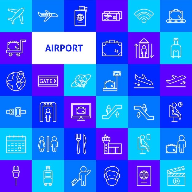 Airport Line Icons