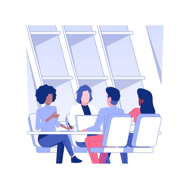 Airport meeting room isolated concept vector illustration