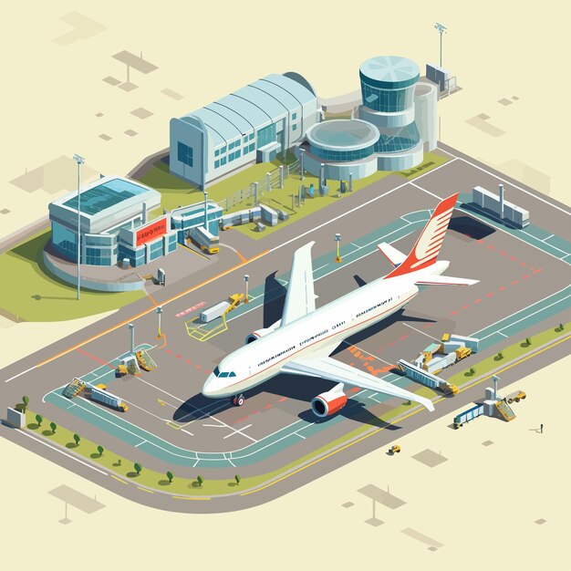 Vector airport_passenger_terminal_top_view