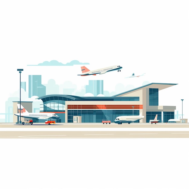 Vector airport plane airplane vector travel arrival departure transport terminal flight passenger