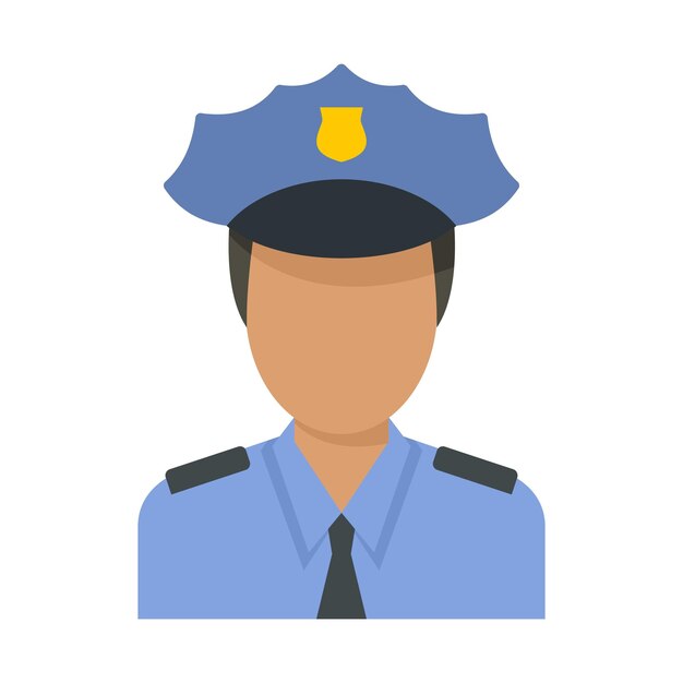 Vector airport police officer icon flat illustration of airport police officer vector icon isolated on white background