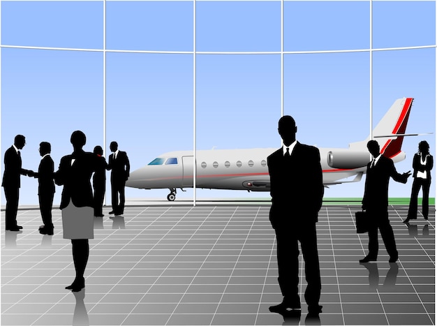 Airport scene Vector illustration for designers