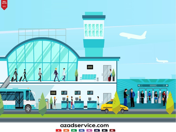 वेक्टर airport scene