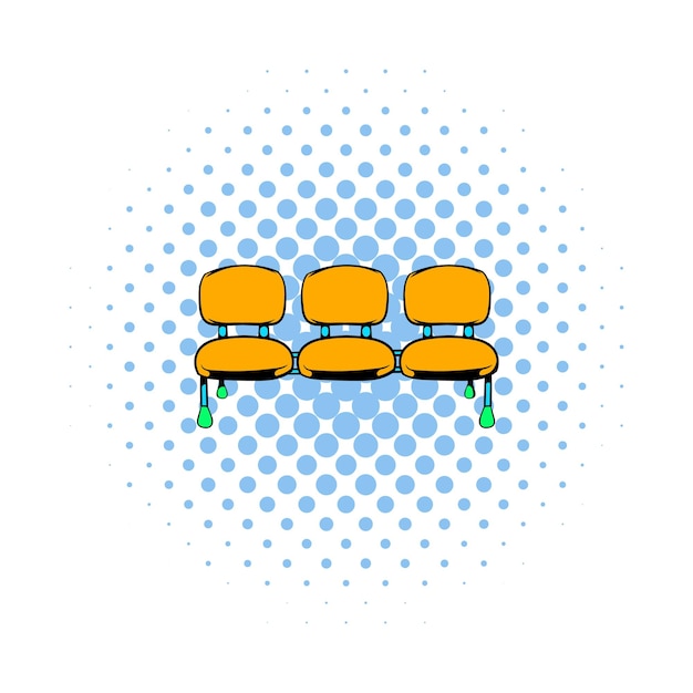 ベクトル 白い背景にコミック スタイルの空港座席アイコン