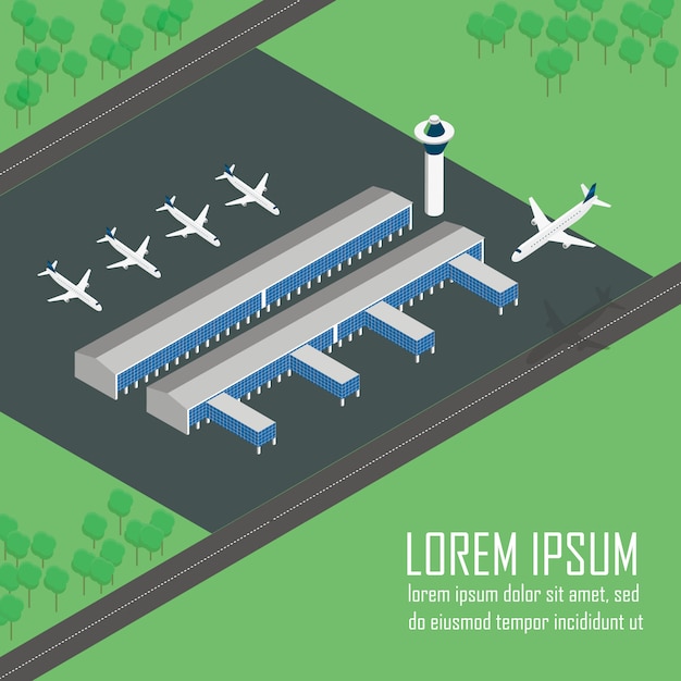 Airport terminal illustration