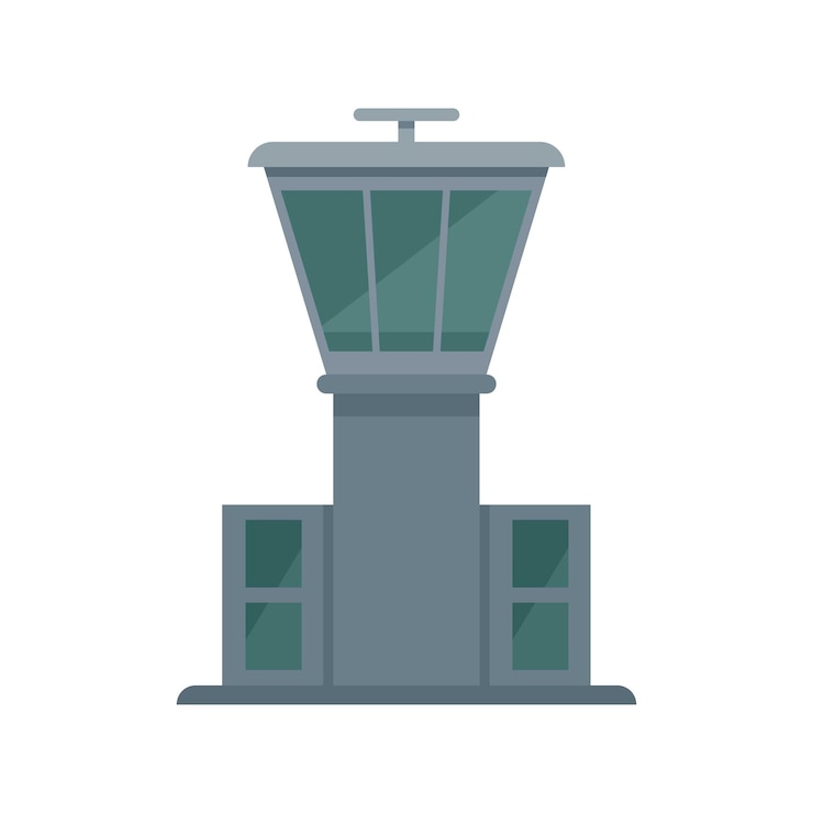 Vector airport tower icon flat illustration of airport tower vector icon isolated on white background