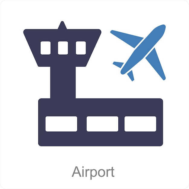 Vector airport and travel icon concept