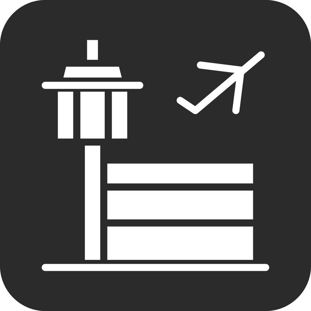 도시 요소 아이콘 세트의 공항 터 아이콘 일러스트레이션