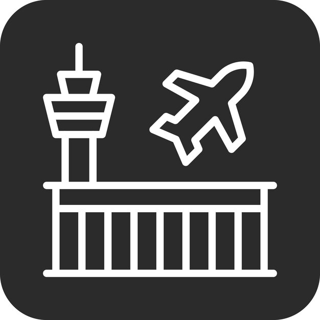 移民アイコンセットの空港ベクトルアイコンのイラスト