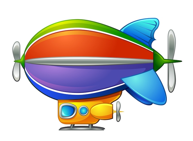 वेक्टर airship cartoon kid