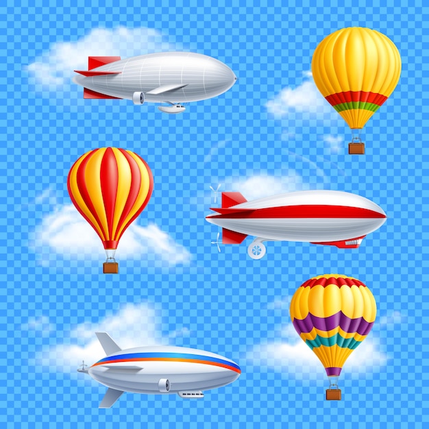 Vector airship icon set