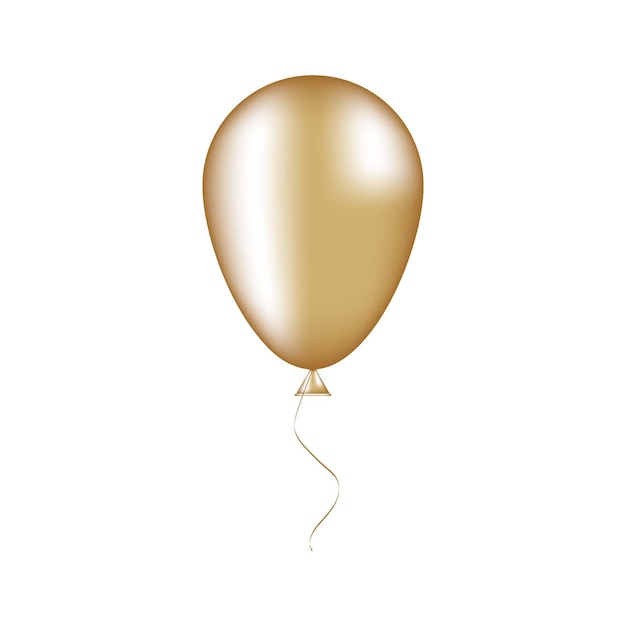 Airy realistic golden balloon with highlights