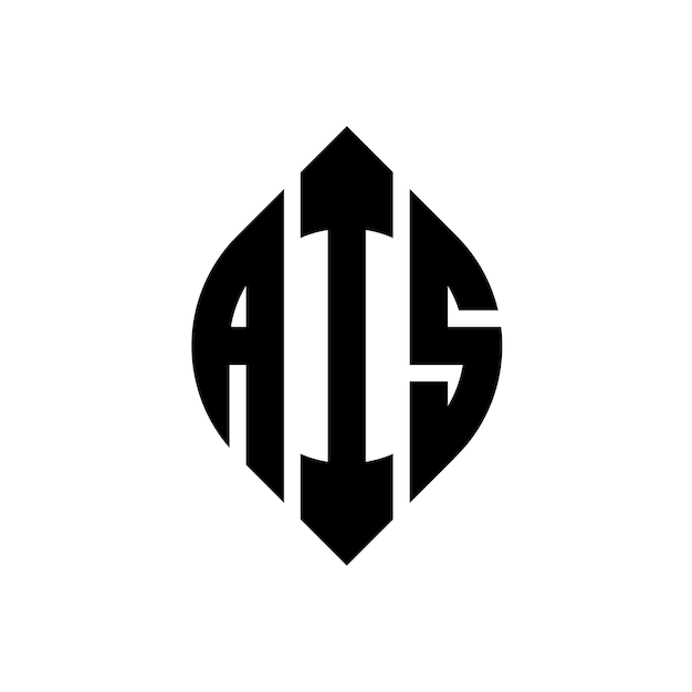 Ais cerchio lettera logo design con forma di cerchio e ellisse ais ellisse lettere con stile tipografico le tre iniziali formano un logo cerchio ais cerchio emblema astratto monogramma lettera segno vettore