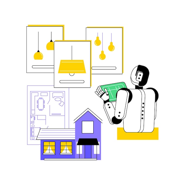AIS-ondersteunde verlichting Ontwerp abstracte concept vector illustratie