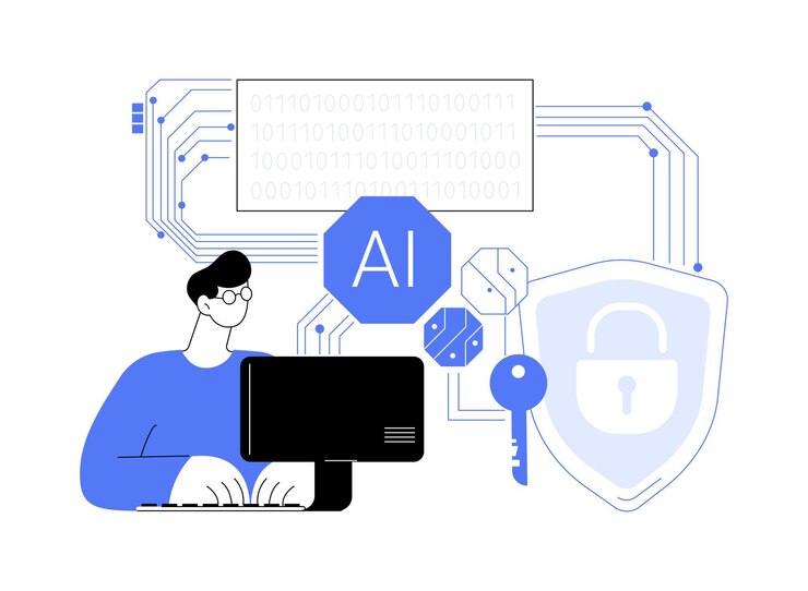 AISupported Encryption abstract concept vector illustration