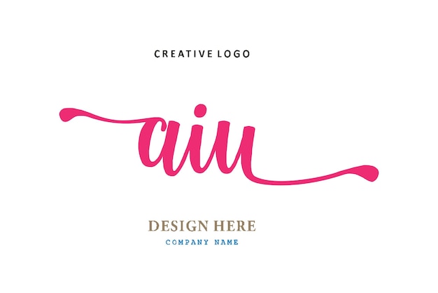 AIU lettering logo is simple easy to understand and authoritative