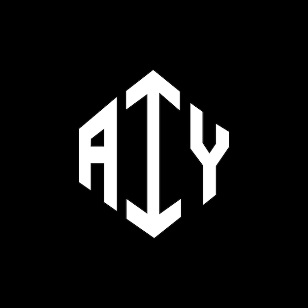 Vettore aiy letter logo design con forma di poligono aiy poligono e forma di cubo logo design aiy esagono vettoriale modello di logo colori bianco e nero aiy monogramma business e logo immobiliare