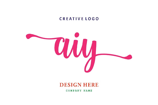 AIY lettering logo is simple easy to understand and authoritative